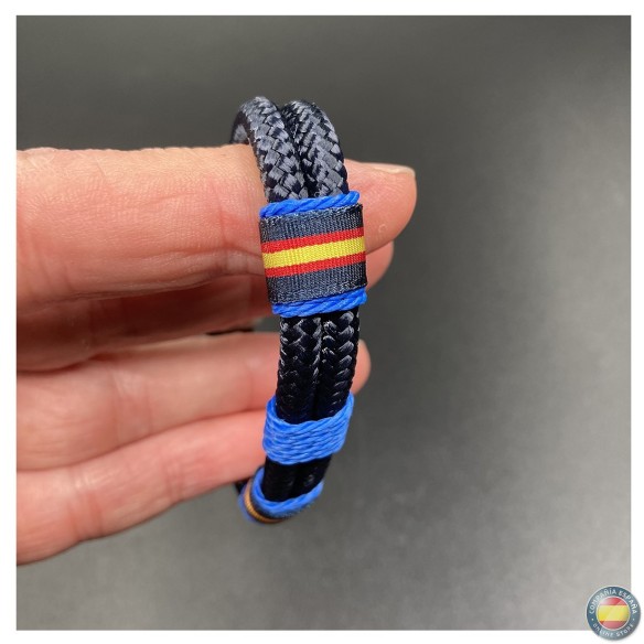 Pulsera cordón azul cuerda marino