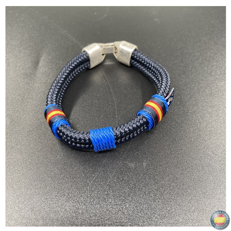 Pulsera cordón azul cuerda marino