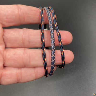 Pulsera combinación cordón naútico y cuero 2
