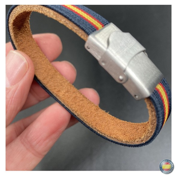 Pulsera de cuero con lona superior