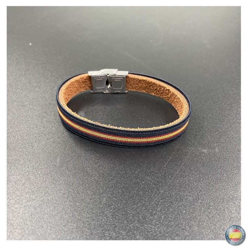 Pulsera de cuero con lona superior