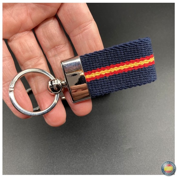 Pack 2 llaveros de lona azul con bandera de España