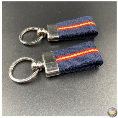 Pack 2 llaveros de lona azul con bandera de España 2