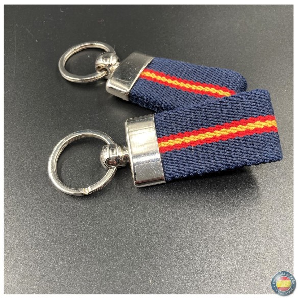 Pack 2 llaveros de lona azul con bandera de España