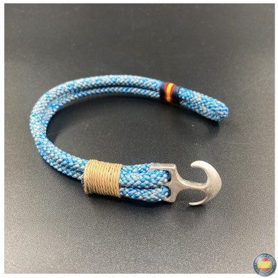 Pulsera cordón azul claro con cierre ancla