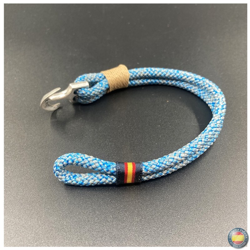 Pulsera cordón azul claro con cierre ancla