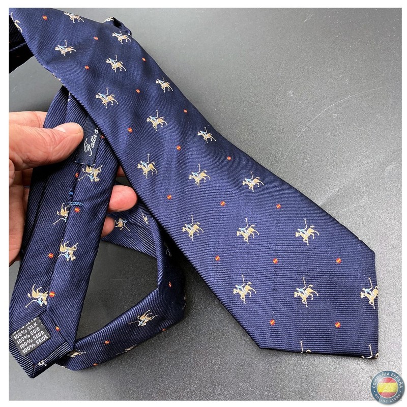Corbata con detalle jugador Polo y Bandera de España