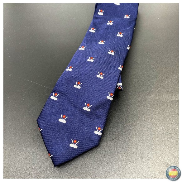 Corbata con detalle Palos de Golf y Bandera de España