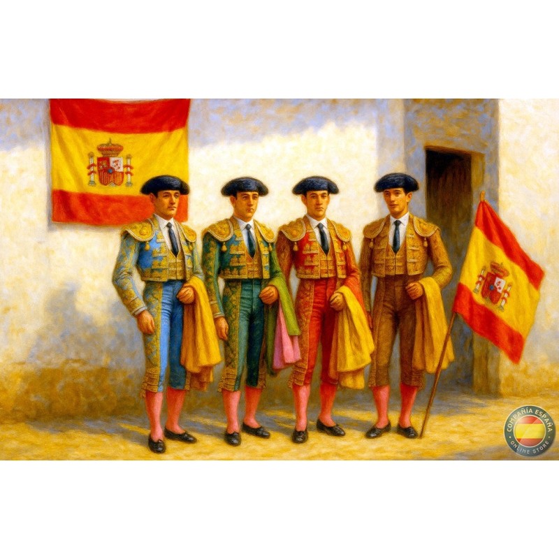 VELA ARTESANAL CON BANDERA DE ESPAÑA - TOREROS