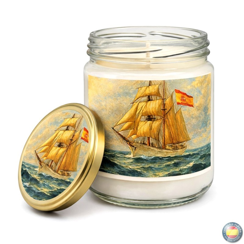 COMPAÑIA ESPAÑA -  Vela artesanal con Bandera de España