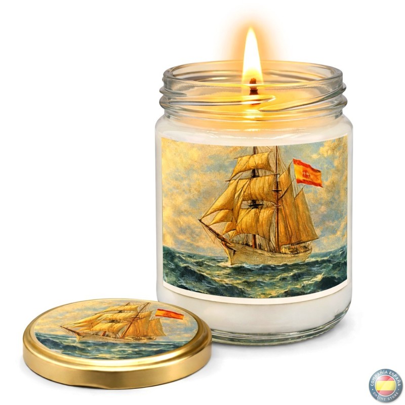 COMPAÑIA ESPAÑA -  Vela artesanal con Bandera de España