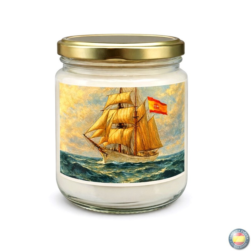 COMPAÑIA ESPAÑA -  Vela artesanal con Bandera de España