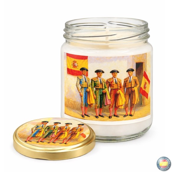 VELA ARTESANAL CON BANDERA DE ESPAÑA - TOREROS