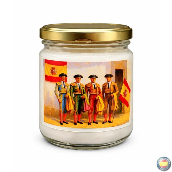 VELA ARTESANAL CON BANDERA DE ESPAÑA - TOREROS